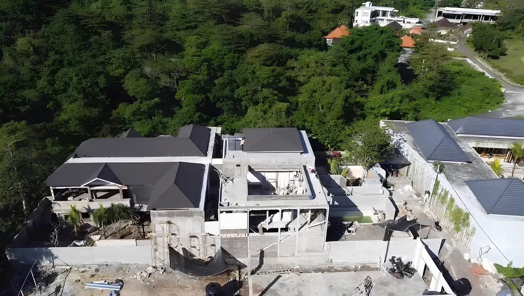 Aerial view of a villa under construction in Bali — Frigate Bali