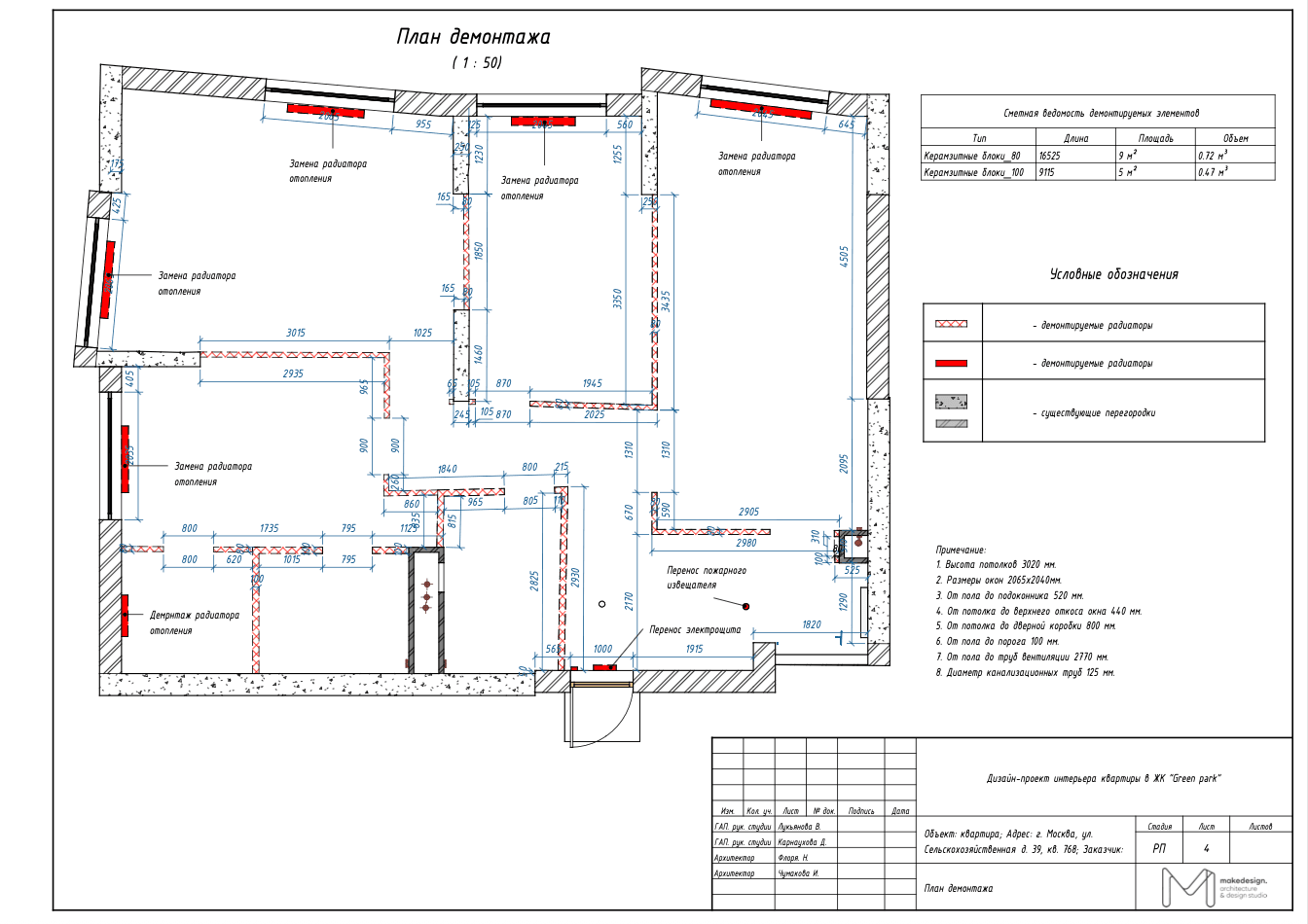 Villa floor plan — interior demolition plan at 1:50 scale — Frigate Bali